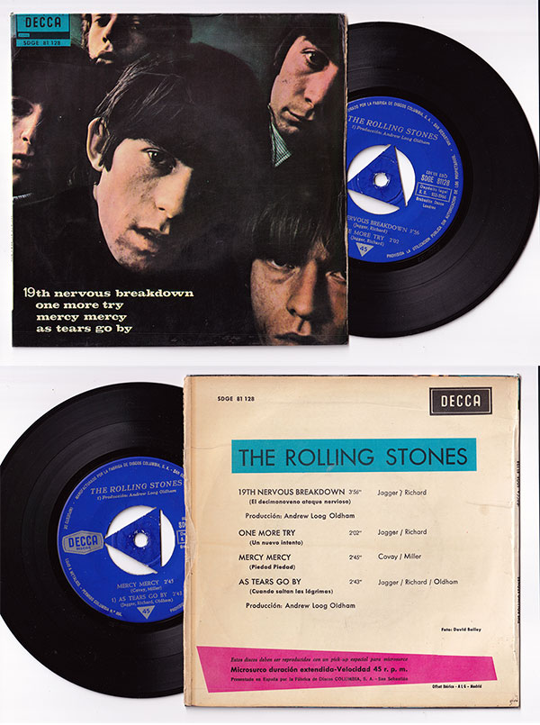 The Rolling Stones - 19th Nervous Breakdown  - Decca SDGE 81.128 Spain 7" EP