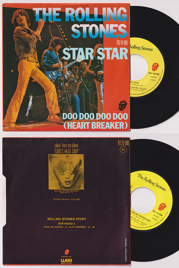 The Rolling Stones: Star Star - RSR RS 19108, France 1973, 7" PS