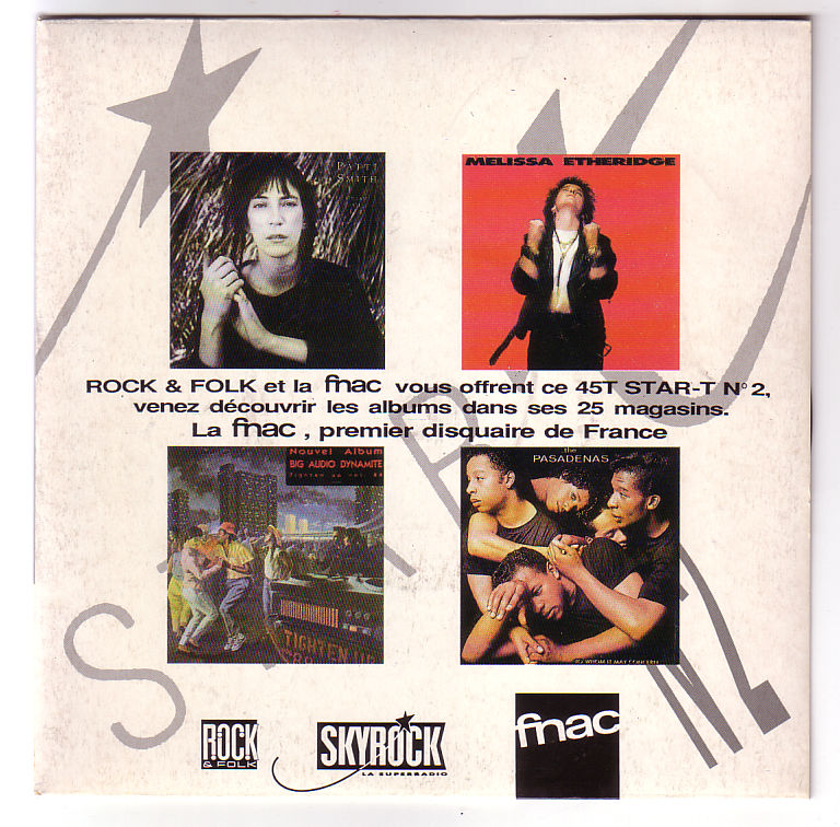 V/A incl. Patti Smith, Melissa Etheridge, Big audio dynamite, Pasadenas: STAR-T 2, 7" EP, France, 1988 - £ 6.88