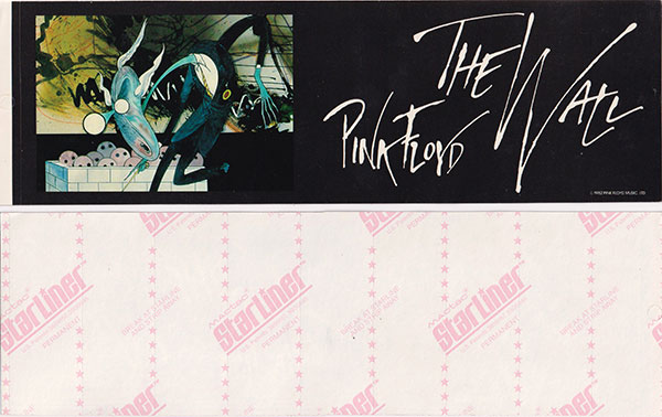 Pink Floyd: Promo sticker - The Wall - Pink Floyd Music Ltd, USA 1982, sticker