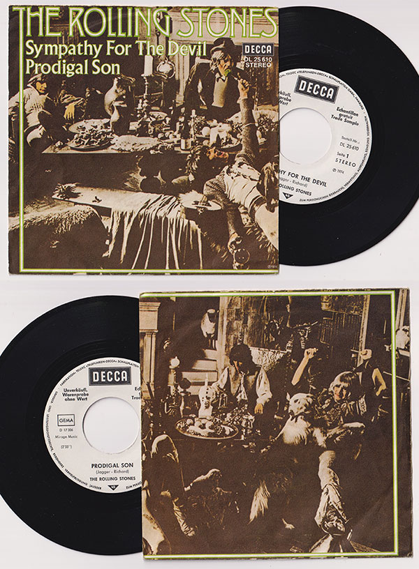 The Rolling Stones: Sympathy For The Devil - Decca DL 25610, Germany 1974, 7" PS