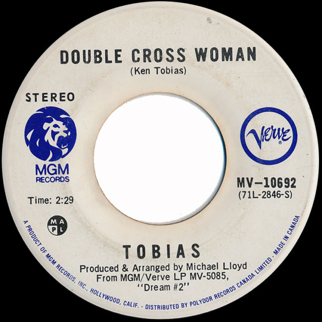 Tobias - Double Cross Woman - MGM MV-10692 Canada 7"
