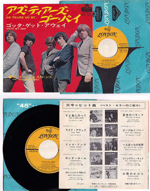 The Rolling Stones: As Tears Go By - London TOP 1013, Japan 1966, 7" PS