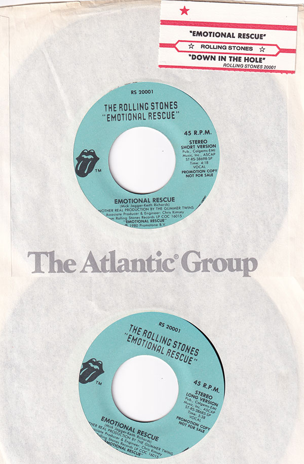 The Rolling Stones: Emotional Rescue, 7", USA, 1980 - 16&nbsp;&euro;