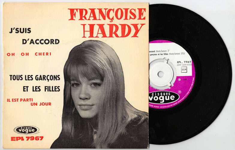 Françoise Hardy - J'suis D'accord - Vogue EPL 7.967 France 7" EP
