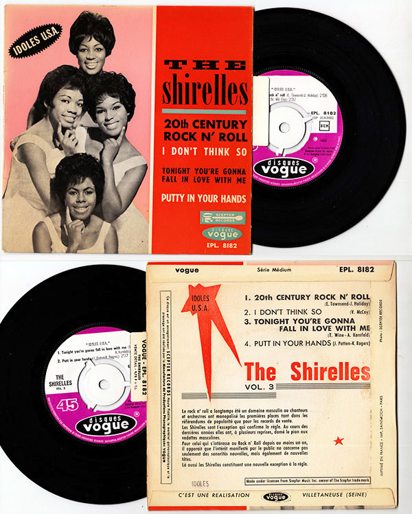 The Shirelles: 20th Century Rock N' Roll, 7" EP, France, 1964 - $ 324