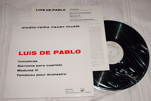 Luis de Pablo - Iniciativas - WERGO studio reihe neuer musik WER 60037 France LP