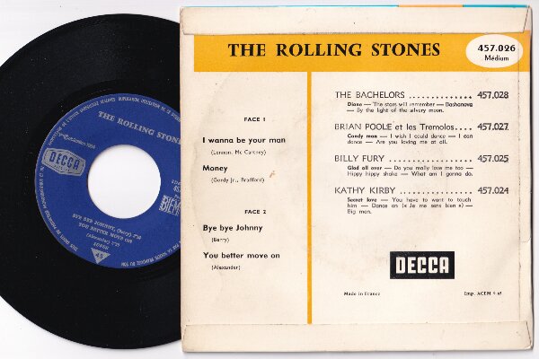 The Rolling Stones: I Wanna Be Your Man - Decca 457.026, France 1965, 7" EP