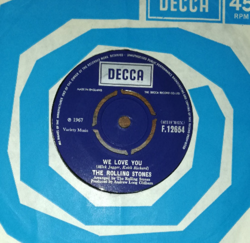 The Rolling Stones - We Love You - Decca F 12654 UK 7" CS