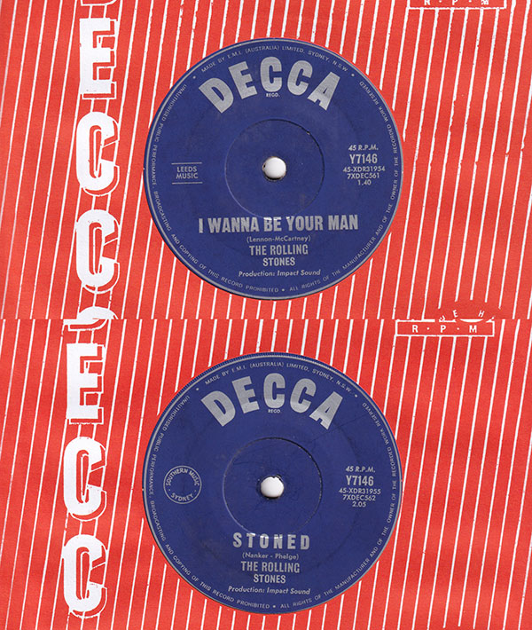 The Rolling Stones: I Wanna Be Your Man - Decca Y 7146, Australia 1964, 7" CS
