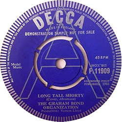 A UK demo of The Graham Bond Organization's 7" 'Long Tall Shorty' from May 1964