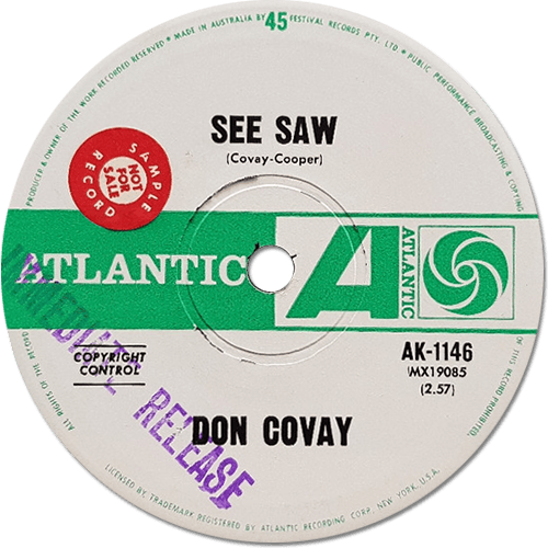 Don Covay : See-Saw - 7" from Australia, 1965