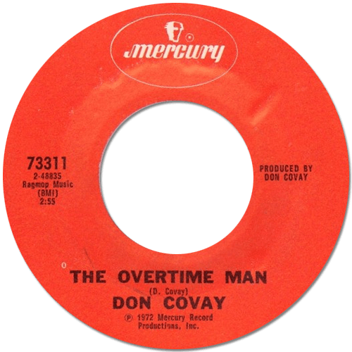 Don Covay : Overtime Man - 7" CS from USA, 1972