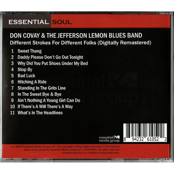 Don Covay and The Jefferson Lemon Blues Band : Different Strokes For Different Folks - CD from USA, 2011
