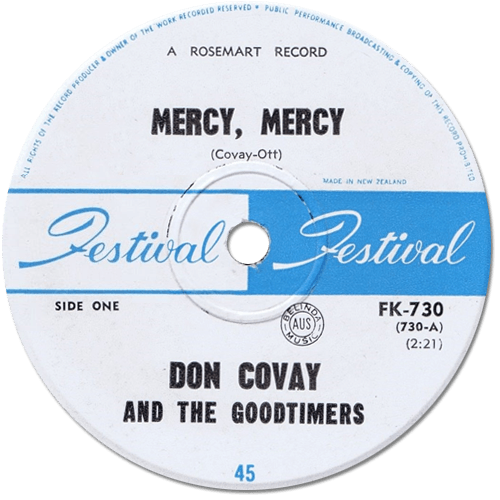 Don Covay and The Goodtimers : Mercy Mercy - 7" CS from New Zealand, 1964