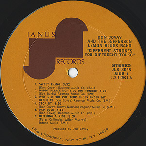 Don Covay and The Jefferson Lemon Blues Band: Different Strokes For Different Folks - LP from USA, 1972