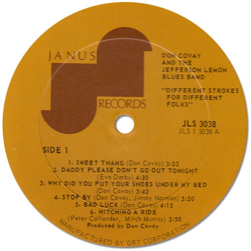 Don Covay and The Jefferson Lemon Blues Band: Different Strokes For Different Folks - LP from USA, 1972