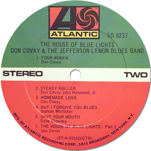 Don Covay and The Jefferson Lemon Blues Band : The House of Blue Lights - LP from USA, 1969
