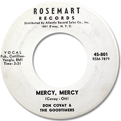 Don Covay and The Goodtimers : Mercy Mercy - 7" from USA, 1964