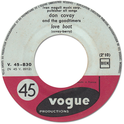 Don Covay and The Goodtimers - Pony Time - Vogue V 45-830 France 7" CS