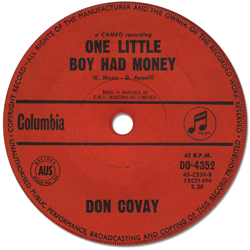 Don Covay : The Popeye Waddle - 7" CS from Australia, 1963