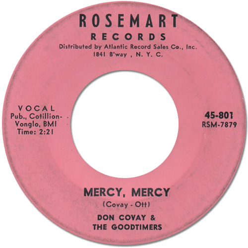 Don Covay and The Goodtimers : Mercy Mercy - 7" from USA, 1964