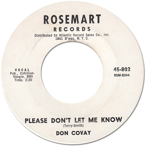 Don Covay : Take This Hurt Off Me  - 7" CS from USA, 1964