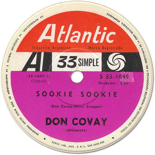 Don Covay : Sookie Sookie - 7" from Argentina, 1966
