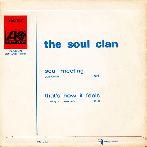 The Soul Clan (Arthur Conley, Ben E. King, Don Covay, Joe Tex, Solomon Burke) : Soul Meeting - 7" PS from France, 1968