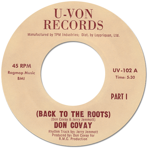 Don Covay : Back To The Roots (Part 1) - 7" from USA, 1977