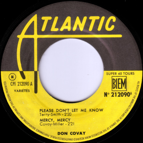 Don Covay : Please Don't Let Me Know - 7" EP from France, 1964