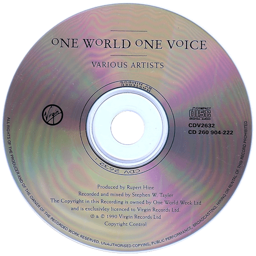 V/A incl. Rupert Hine, Lou Reed, Bob Geldof, etc. - One World One Voice - Virgin CDV 2632 Germany CD