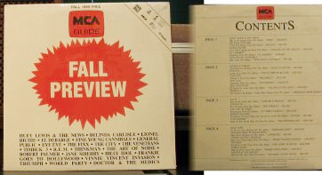 V/A incl. Thinkman, The Fixx, Robert Palmer, World Party, R.E.M., FGTH, Billy Idol, etc - MCA Fall Preview - MCA MPS2-8653 Canada LPx2