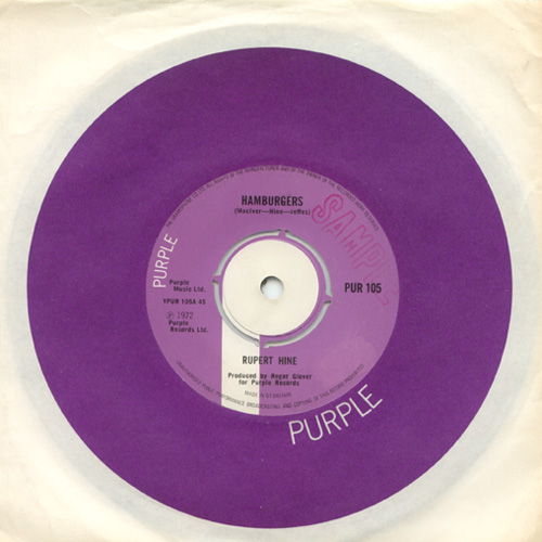 Rupert Hine - Hamburgers - Purple Records PUR 105 UK 7" CS