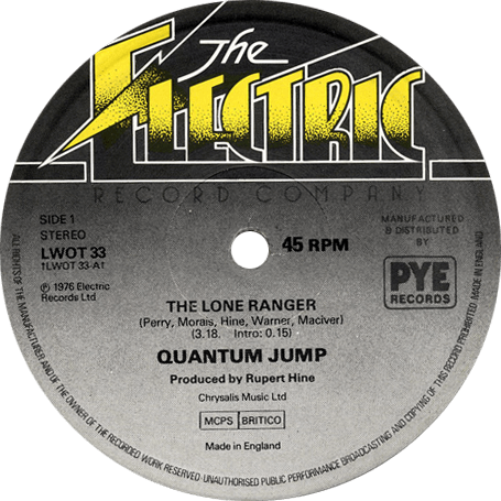 Quantum Jump - The Lone Ranger - Electric LWOT 33 UK 12"