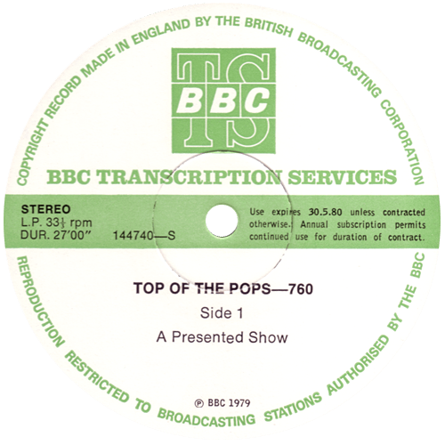 V/A incl. Quantum Jump, The Clash, the Damned, Elton John, etc. - BBC Top of the Pops N° 760 - BBC TS 144740 UK LP
