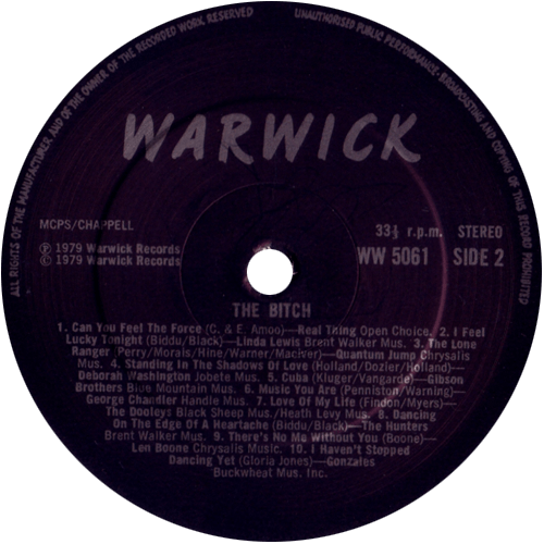 V/A incl. Quantum Jump, Herbie Hancock, Gloria Gaynor, etc. - The Bitch - Warwick Records WW 5061 UK LP