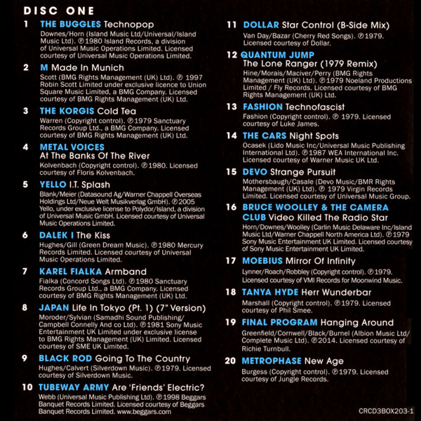 V/A incl. Quantum Jump, The Buggles, The Korgis, Japan, The Cars, Suicide, John Foxx, etc. - Musik Music Musique 1979 (The Roots Of Synth Pop) - Cherry Red CRCD3BOX203 UK CDx3