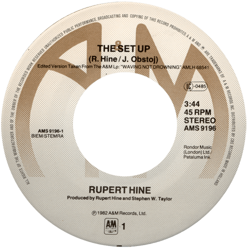 Rupert Hine - The Set Up - A&M AMS 9196 Holland 7" PS