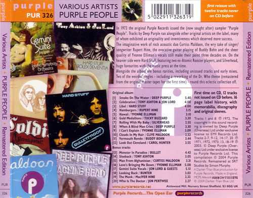 V/A incl. Rupert Hine, Deep Purple, Yvonne Elliman, etc. : Purple People - CD from UK, 2004
