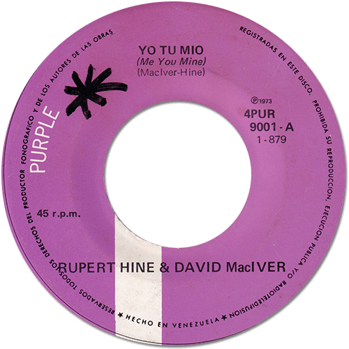 Rupert Hine - Me You Mine - Purple Records 4PUR 9001 Venezuela 7" CS