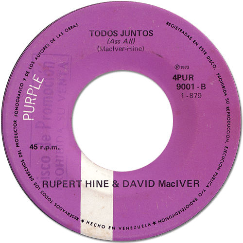 Rupert Hine - Me You Mine - Purple Records 4PUR 9001 Venezuela 7" CS