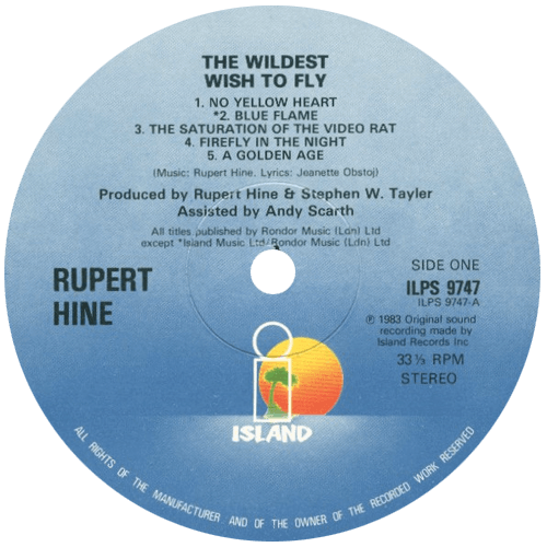 Rupert Hine : The Wildest Wish To Fly - LP from UK, 1983