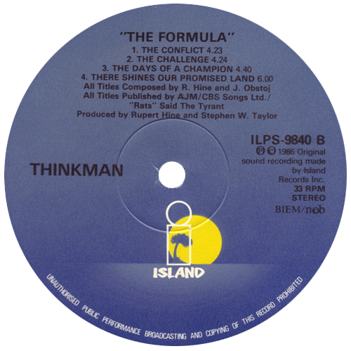 Thinkman - The Formula - Island ILPS 9840 Sweden LP