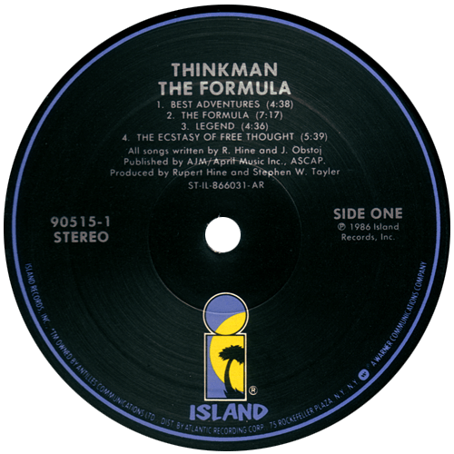 Thinkman - The Formula - Island 7 90515-1 USA LP