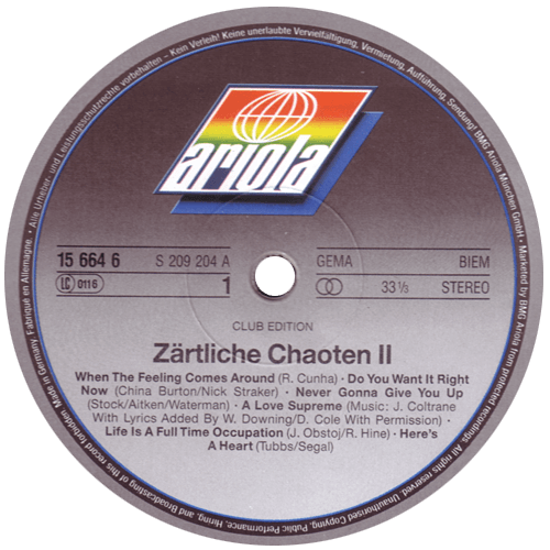 V/A incl. Thinkman, The Troggs, Dave Dee, Dozy, Beaky, Mick & Tich, etc - Zärtliche Chaoten II (Original Soundtrack) - Ariola 15 664 6 Germany LP