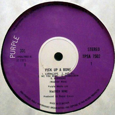 Rupert Hine - Pick Up A Bone - Purple Records TPSA 7502 UK LP