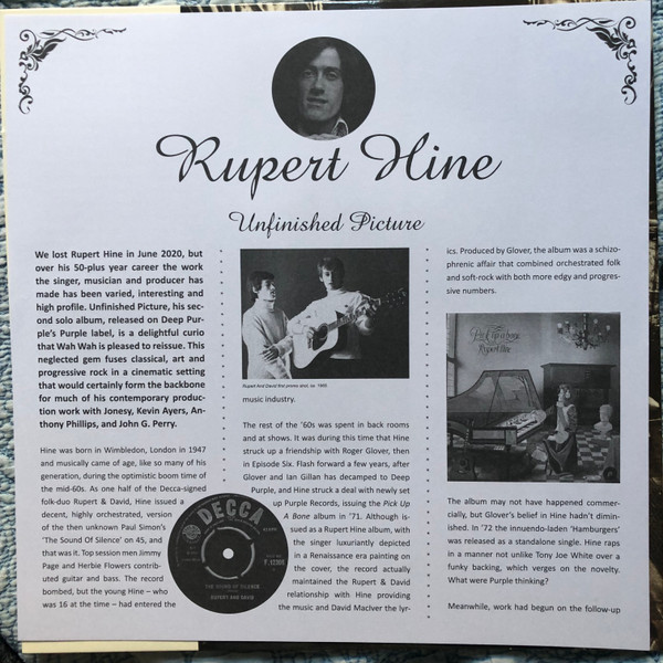 Rupert Hine - Unfinished Picture - Wah Wah Records LPS 233 Spain LP
