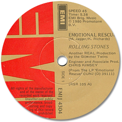 The Rolling Stones : Emotional Rescue - South Africa 1980