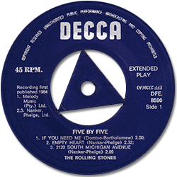 The Rolling Stones - EP DFE.8590 labels • Rhodesia discography: Decca EPs The Rolling Stones - EP DFE.8590 labels • Rhodesia discography: Decca EPs